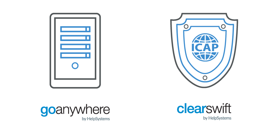 GoAnywhere and Clearswift icons side-by-side