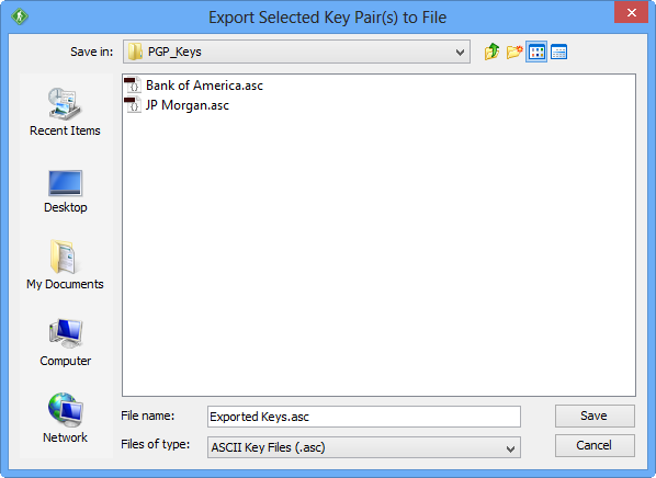 GoAnywhere Open PGP Studio Export Key Pair