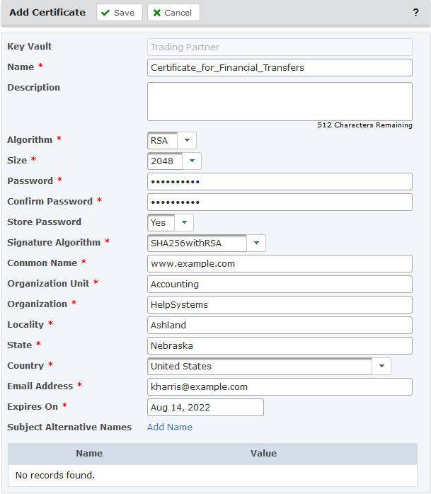 Creating an SSL Certificate 