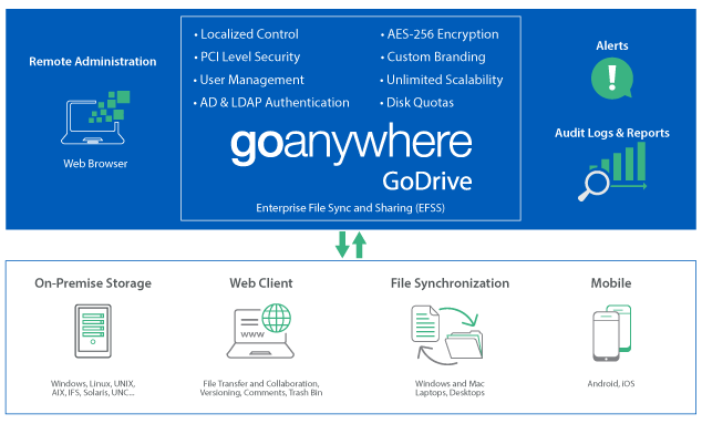 Diagram of GoDrive by GoAnywhere