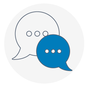 Icon with two speech bubbles