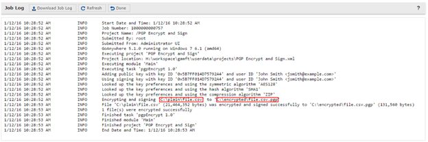 Open PGP File Encryption Job Log | How to Encrypt PGP Messages 