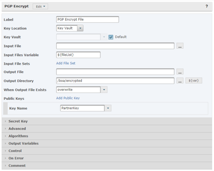 Screen shot of PGP Encryption