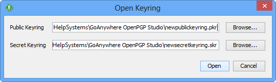 GoAnywhere Open PGP Studio Open Keyring