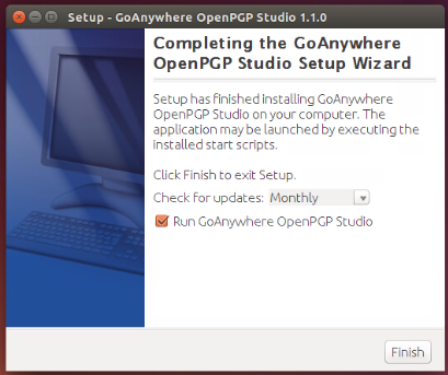 Linux Installation Completing Installation - GoAnywhere Open PGP Studio