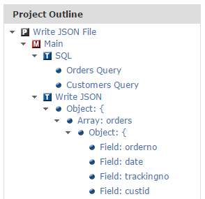 Write JSON Project Outline