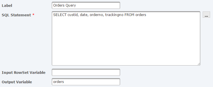 SQL Statement for the Orders Table