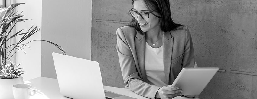 woman at laptop computer working