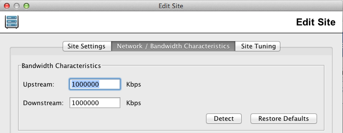 Hot Folder Site Upstream and Downstream settings