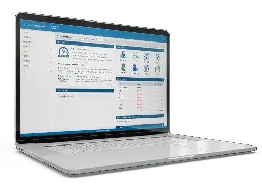 Laptop with GoAnywhere's browser-based interface displayed