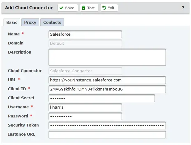 Cloud Connector Properties