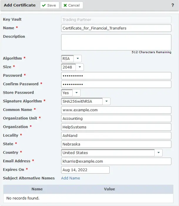 Creating an SSL Certificate 