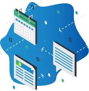 Graphic of files moving in different directions