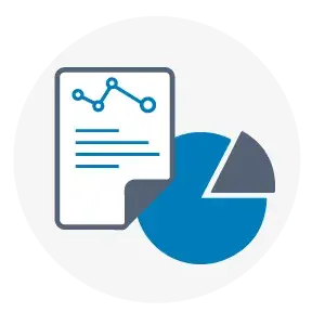 Icon of file and pie chart