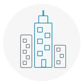 Icon with buildings