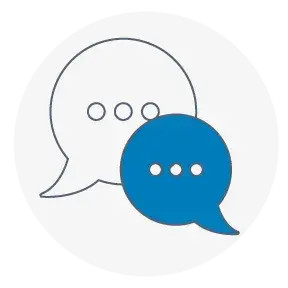 Icon with two speech bubbles