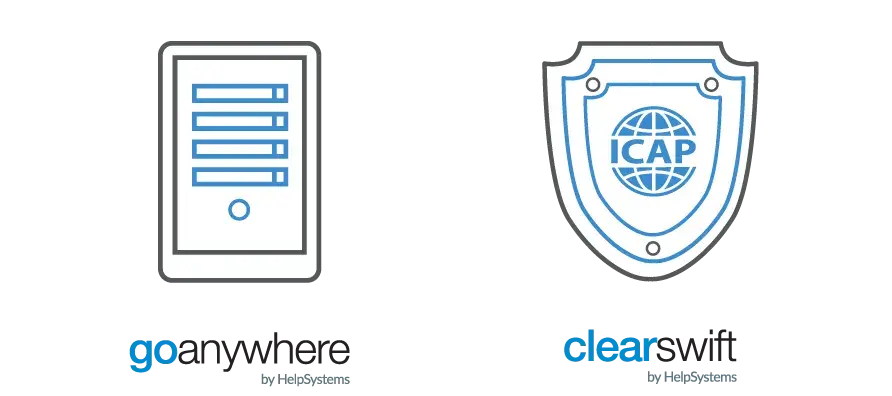 GoAnywhere and Clearswift icons side-by-side