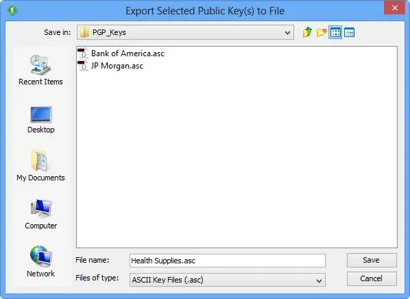 GoAnywhere Open PGP Studio Export Key