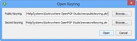 GoAnywhere Open PGP Studio Open Keyring