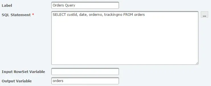 SQL Statement for the Orders Table