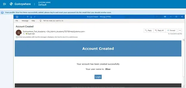 Successful Web Client Form Submission