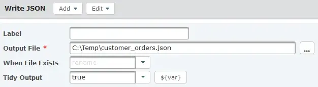 Write JSON Task Attributes