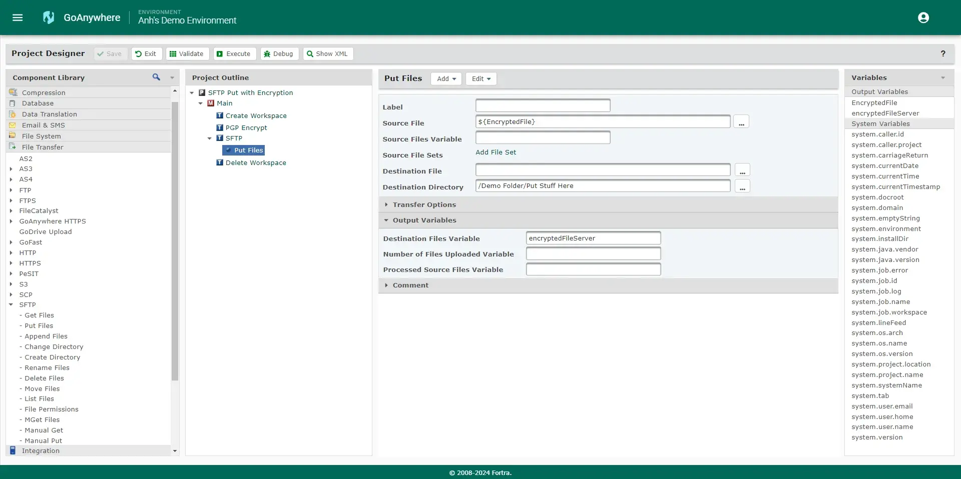 goanywhere mft connections