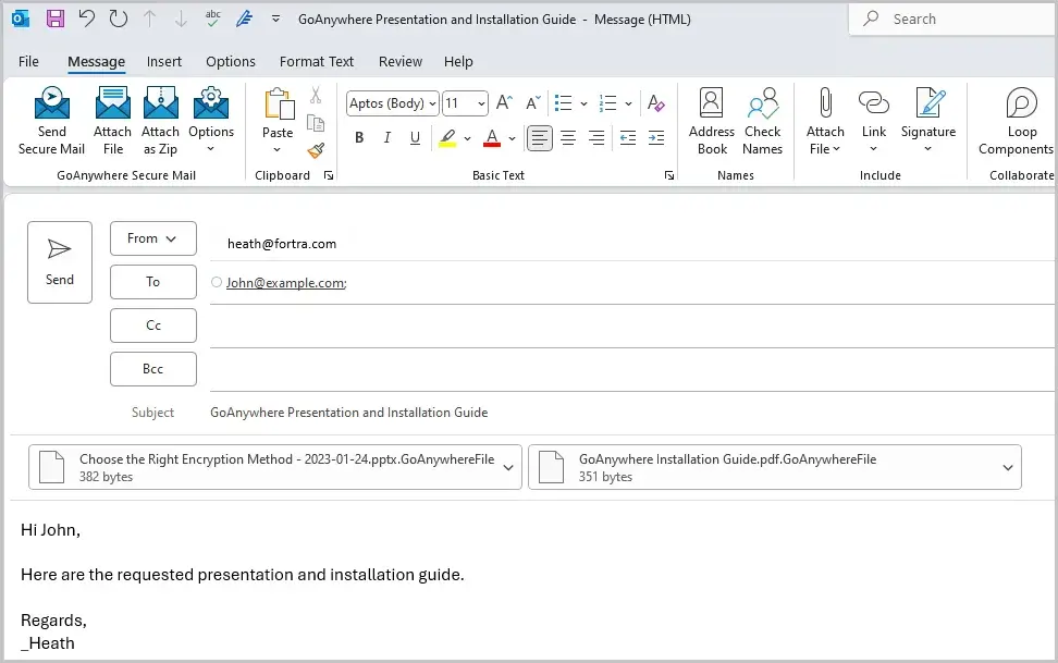 secure mail icons example screenshot